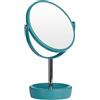 PREMIER Housewares 1600579 Specchio da Tavolo Girevole in Plastica e Cromo, Turchese