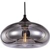 LUSSIOL Lampadario Bronks, sospensione vetro mercurio, 40 W, grigio, ø 18 x H 30 cm