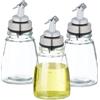 Relaxdays Oliera con Tappo Ermetico con Dosatore, Set da 3 Bottigliette in Vetro, Bottiglie Porta Olio d'Oliva e Aceto