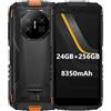DOOGEE Mini Smartphone Rugged Fire 3 Ultra, 24GB+256GB, 20MP Visione Notturna Telecamera, 5,5 HD+, Corpo Compatto+Facile da Impugnare, 8350mAh Batteria, AI Gemini,Cellulare Antiurto, NFC Arancione