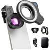 APEXEL HB100 Lente Macro Ultra HD F1.05 con 45 Modalità Luce & Rivestimento AF,Obiettivo per Smartphone iPhone, Samsung e Pixel