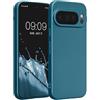 kwmobile Custodia Compatibile con Google Pixel 10 PRO Cover - Protezione Back Case Morbida - Silicone TPU Effetto Metallizzato Blu Caraibi metalizzato
