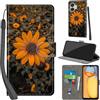 PHINIENLAND Cover per Xiaomi Redmi 13C 4G/5G PU Pelle Custodia Flip Crisantemo