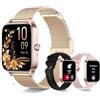 INNOFOVO Smartwatch Donna, 1,85'' HD Fitnesswatch con Chiamate Bluetooth, Orologio Sportivo Impermeabile IP67 con 150+ Modalità Sportive SpO2 Pressione Sanguigna Sonno Monitor - Compatibile iOS Android((Oro)