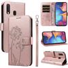 Bravoday Cover per Samsung Galaxy A20e, Custodia in PU Pelle Portafoglio Flip Schede con Slot per Carte, Magnetica Antiurto Cover per Galaxy A20e, Oro Rosa