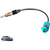 Zescyha Adattatore Antenna Autoradio, Connettore Fakra Z Maschio a DIN Maschio per Spinotto Autoradio, Connettore Coassiale RG174 per Collegamento Antenna FM AM DAB GPS, Compatibile con Sistemi Infotainment