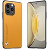 Longstong Custodia Adatta per Smartphone, Compatible with iPhone 15 Pro Max (6.7), Cover in pelle metallica serie CODE - Giallo
