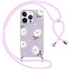 Foonary Cover con Cordino per Apple iPhone 12 Pro Max 6,7, Custodia con Laccio Collana Tracolla Aesthetic Disegni Antiurto TPU Necklace Regolabile Protettiva Corda Case per iPhone 12 Pro Max, Fiore 1