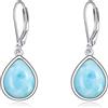 POPLYKE Larimar/Moonstone/Opal/Turchese/Onix nero/Labradorite/Pearl/Aquamarine/Agata muschiata Orecchini per donne Gioielli in argento Sterling Regalo per ragazze