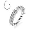 hengkaixuan Orecchino a cerchio con triplo doppio anello per naso, elica, conchiglia, cartilagine, Daith, trago, setto nasale, lobo, piercing per naso, gioielli da donna, Acciaio inossidabile,