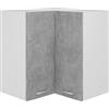 vidaXL Pensile Angolare "Lyon" Grigio Cemento 57x57x60cm