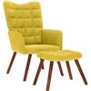 vidaXL Poltrona Relax con Poggiapiedi Giallo in Velluto, sedia, sedia da salotto, sedia in velluto, sedia a sdraio, posti a sedere
