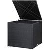 Casaria® Baule da Giardino 318 L Impermeabile 75x75x70cm Contenitore Esterno Polyrattan Nero