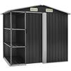 Hoodmeel Capanno Attrezzi, Casetta Da Esterno, Casette Porta Attrezzi, Casetta Attrezzi, Box Giardino, con Scaffali Antracite 205x130x183 cm, Ferro