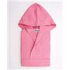 ELITE - Accappatoio in Cotone Nido d'Ape Tinta Unita con Cappuccio e Cintura: Ape-3 - Rosa, XL, Cotone