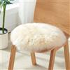 HC&WT Pelle di Pecora Naturale Rotonda Cuscino del Sedile, Pura Lana Pelosa Carina Cuscino per Sedia Pelle di Pecora Antiscivolo di Lusso Cuscino (B,Diametro 35 cm (13,7 Pollici))