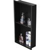 Bernkot Doccia in acciaio inox nero, 60 x 30 cm, senza piastrelle necessarie, doppio scaffale per doccia a incasso per riporre in bagno, montaggio a incasso