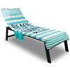 BIANCHERIAWEB Telo Mare Lettino Spiaggia Piscina Con Cuscino E Tasche Happy Place Turchese
