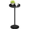 HOOBRO Tavolino, Tavolo per Bevande, Tavolino Rotondo per Spazi Ridotti, Tavolo Martini, per Soggiorno, Camera da Letto, Base per Divano Letto, Nero EBB168BZ01