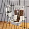 TOKAYIFE Distributore Automatico di Cibo e Acqua per Animali Domestici, Set di Fontane a Gravità per Gabbie di Cani, Gatti, Conigli, Porcellini d'India, Cincillà, Furetti, Ricci (Grigio)