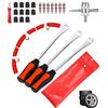 JOFLVA Leva A Cucchiaio in Acciaio Kit, Cucchiaio Pneumatico, Leve Copertoni, Set Leve Smontagomme, per Cambio dei Pneumatici Motocicli E Biciclette con 3 Pezzi di Cerchioni Protettivi.