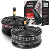 Fincci Camera d'Aria MTB 27.5 - Camera d Aria 27.5 x 2,1-2.35 Pollici, Schrader Valvola Interna 48mm - per Elettrica Strada bici, MTB Montagna Ibrida Bicicletta - Confezione da 2 Accessori mtb