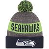 New Era NFL Sideline Bobble Knit Seasea OTC - Cappello Linea Seattle Seahawks da Uomo, Colore Blu, Taglia OSFA