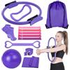 DVDGSC 13 Pezzi Pilates Essential Kit: Attrezzatura Pilates Completo Esercizi Glutei Casa - Set Allenamento Casa Palestra per Donne