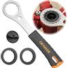 Exbrith Chiave per pedali, Chiave per Guarnitura, Attrezzo per Bicicletta Centerlock, con 2 Adattatori 1 Strumento per Il Coperchio della Pedivella, Compatibile con Shimano Hollowtech II/BB9000, BBR60