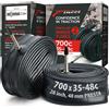 Fincci Camere daria Bici Corsa 700c x 35c x 38c x 42c x 48 - Coppia Camera d'aria 28 - 29 con Presta Valvola 48 mm per Copertoni, Accessori per Gravel & Elettrica & Ciclo & Strada & Corsa Bicicletta