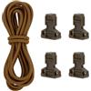FINGERINSPIRE 4 Pz Fermacorda in Plasticacon 3mm di Diametro 180cm di Colore Caffè, Elastico Resistente Tondo in Nyloncon Linguetta Accessori per Borsa Funzionale Tattica da Esterno Fai da Te
