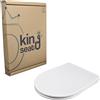 king seat Copriwater in Termoindurente, serie Clodia CS della Dolomite, Bianco con chiusura rallentata e cerniere in acciaio inossidabile sganciabili.