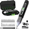 Gareschten Set di Cacciaviti Elettrici, 36 in 1 mini cacciavite elettrico con 36 Punte S2, 4 Coppie, Cacciavite Elettrico Cordless da 1500 mAh per Occhiali, Elettronica, Orologi, Telefoni, Laptop, Fotocamere