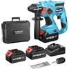 SEESII 2.1J Tassellatore a Batteria: 3-IN-1 SDS-Plus Trapano a Percussione con 2 Batteria e Caricatore, Motore Senza Spazzole, Martello Perforatore Ideale per Fai-da-te e Lavori Edili