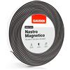 GAUDER Nastro Magnetico Adesivo Forte - Banda Magnetica con Adesivo in Schiuma per Superfici Irregolari - Magnete Potente e Ritagliabile (6 m x 15 mm)