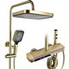 BEITH Colonna Doccia con Miscelatore Termostatico, 31x20cm Sistema Doccia per Pianoforte, Luce Ambientale 360° LED, Display Digitale, Piazza Soffione Doccia, con Miscelatore Vasca, Pistola a Spruzzo