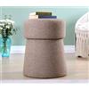 Atelier Del Sofa Pouf alla moda, colore caffè, 50 x 40 cm, 50% cotone e 50% lino, 6 cm Orthopedic Sponge, gambe nascoste rivestite in PVC, perfetta per decorazioni bohémien e scandinave