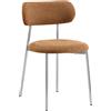 AC Design Furniture Esther - Sedia da pranzo in tessuto Apia 272 FR, struttura in acciaio cromato, 2 pezzi