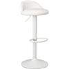 DRW Set 2 sgabelli Alto in pelle sintetica e metallo in bianco