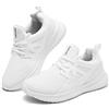 nerteo Scarpe da tennis per bambini, ragazzi, ragazze, scarpe da tennis, scarpe da trekking, scarpe sportive, bianco, 36 EU