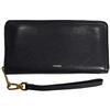 Fossil Portafoglio da Donna Logan, Pochette con zip in Pelle/Poliuretano Nero 19,7 cm L x 1,9 cm L x 10,2 cm H SL7831001