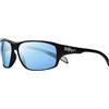 Revo Occhiali da sole polarizzati Vertex | Profilo avvolgente leggero | Montatura rettangolare sportiva, Montatura Nero Opaco/Lenti Blu Acqua, Medium/Large