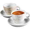 Ritzenhoff & Breker Cornello Set da Espresso: 2 Tazzine con Piattini in Porcellana, Crema, 80ml