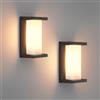 Klighten 2 pezzi lampada da parete per esterni con base E27, IP65, potenza massima 60W lampada da parete in alluminio, adatta per interni esterni, scale. (senza lampadina), Nero