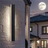 ZTWLEED Applique Esterno LED 16W 80CM Nero IP65,Luce Bianco Naturale 4000K | Lampada Da Parete Impermeabile,Luce Decorativa Lunga Per Villa,Giardino,Balcone,Terrazzo,Ingresso,110-240V