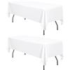 FXKS 2 Pack Tovaglia Rettangolare 153x320 cm Tovaglia in Poliestere Bianco Per Tavoli da 8 Piedi,Tessuto Lavabile Macchia e Resistente Alle Rughe Tovaglie da Tavolo Per Feste di Nozze