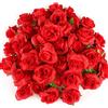 Kesote 50 Pezzi di Teste di Rosa Artificiale di Seta, Fiori di Seta, Rose Artificiali di Decorzione per Matrimonio, Festa, Casa, Rosso, 4CM