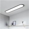 Oninio Plafoniera LED Lineare Nero 100cm 48W Dimmerabile con Telecomando | Lampada da Soffitto Ultra Sottile in Metallo e Acrilico, 3000-6500K, Memoria e Luce Notturna per Cucina e Camera da Letto