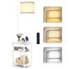 OUTONLIFE Lampada da Terra con Tavolino, LED Dimmerabile con Telecomando, 3 Temperature Colore, Mensola con Ricarica USB per Soggiorno Camera Ufficio