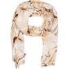 QUEEN HELENA Foulard Effetto Seta Fazzoletto Leggero Morbido con Fantasia Elegante Donna SC024 (SC024-2 Beige)